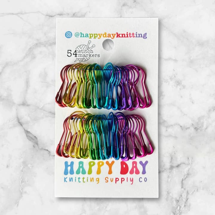 54 Metallic Bulb Pin Stitch Markers for Knitting or Crochet for wholesale by Happy Day Knitting