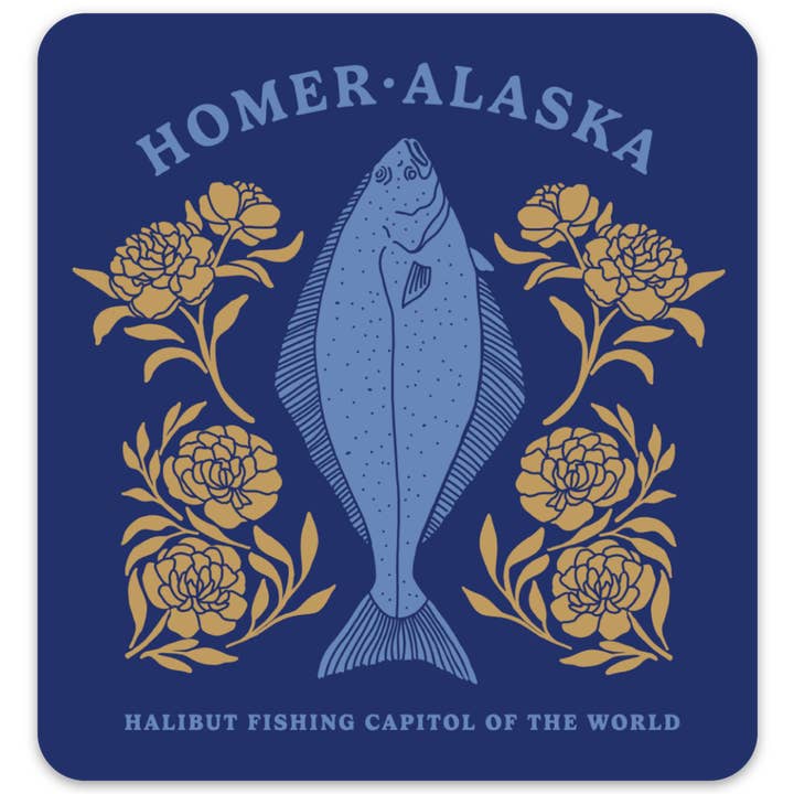 Fishing Capital Decal - Blue for wholesale by Salmon Sisters
