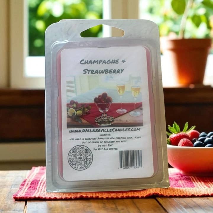 Champagne & Aardbeien Milieuvriendelijke Smelt/Bar voor wholesale door Walkerville Candles