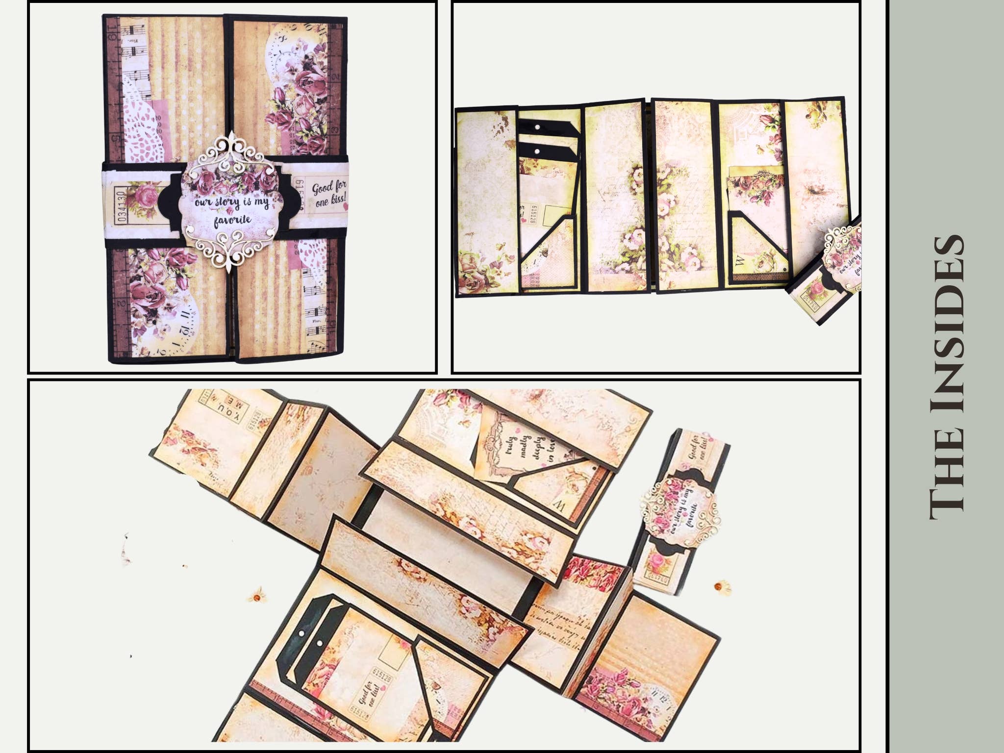 CrafTreat - Wholesale Scrapbook - CrafTreat FlipFlap Folio  DIY Scrapbook Blanks-Black & Kraft4