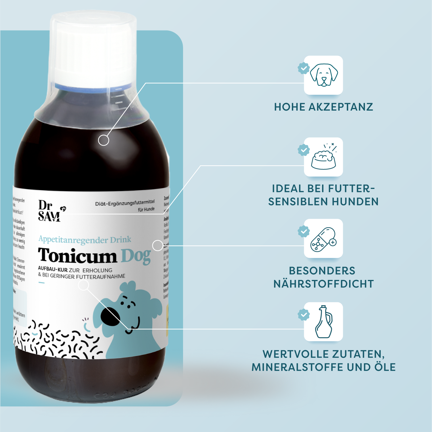 DrSAM – wholesale Pet supplement – Dog – Dr. SAM Tonic – Recovery Treatment (280ml) for Convalescence2