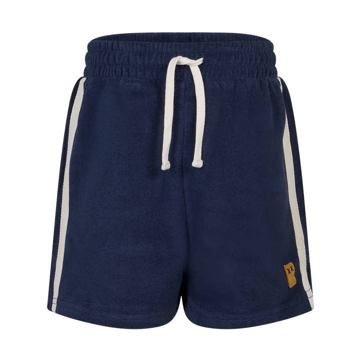 DINO DASH TERRY SHORTS IN NAVY and other Purchase Wholesale terry towelling. Free Returns & Net 60 Terms on Faire trending on Faire.