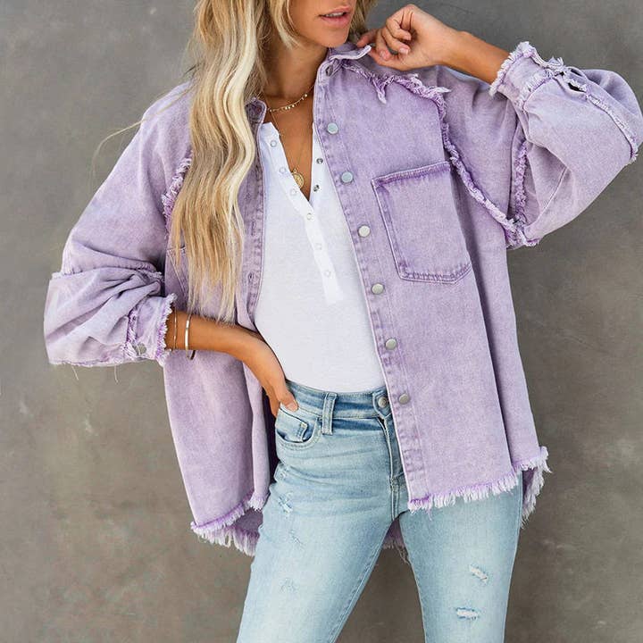 Women's Long Sleeve Denim Jacket for wholesale by kycozy