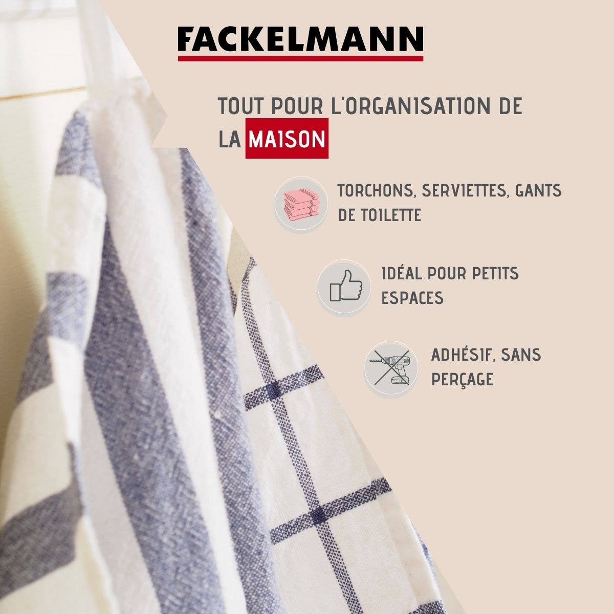 Fackelmann - Wholesale Wall Hook - Tecno round adhesive hooks set of 21