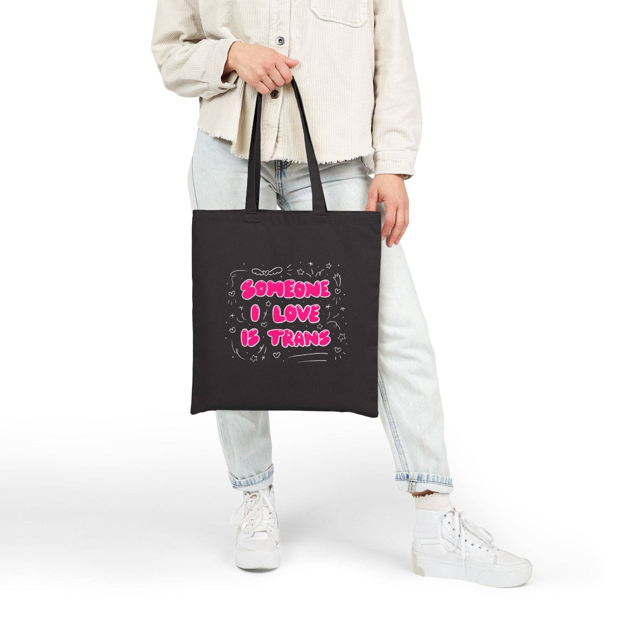 SoftBoysClub - Wholesale Tote Bag - Unisex - “Someone I Love Is Trans”  Trans Ally Canvas Tote Bag15