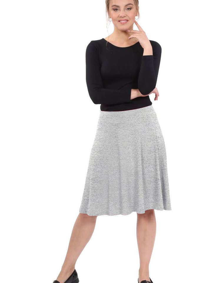 Kosher Casual - Wholesale Skirt - Women's - Knee Length Skater Skirt with Full A-line Cut for Women14