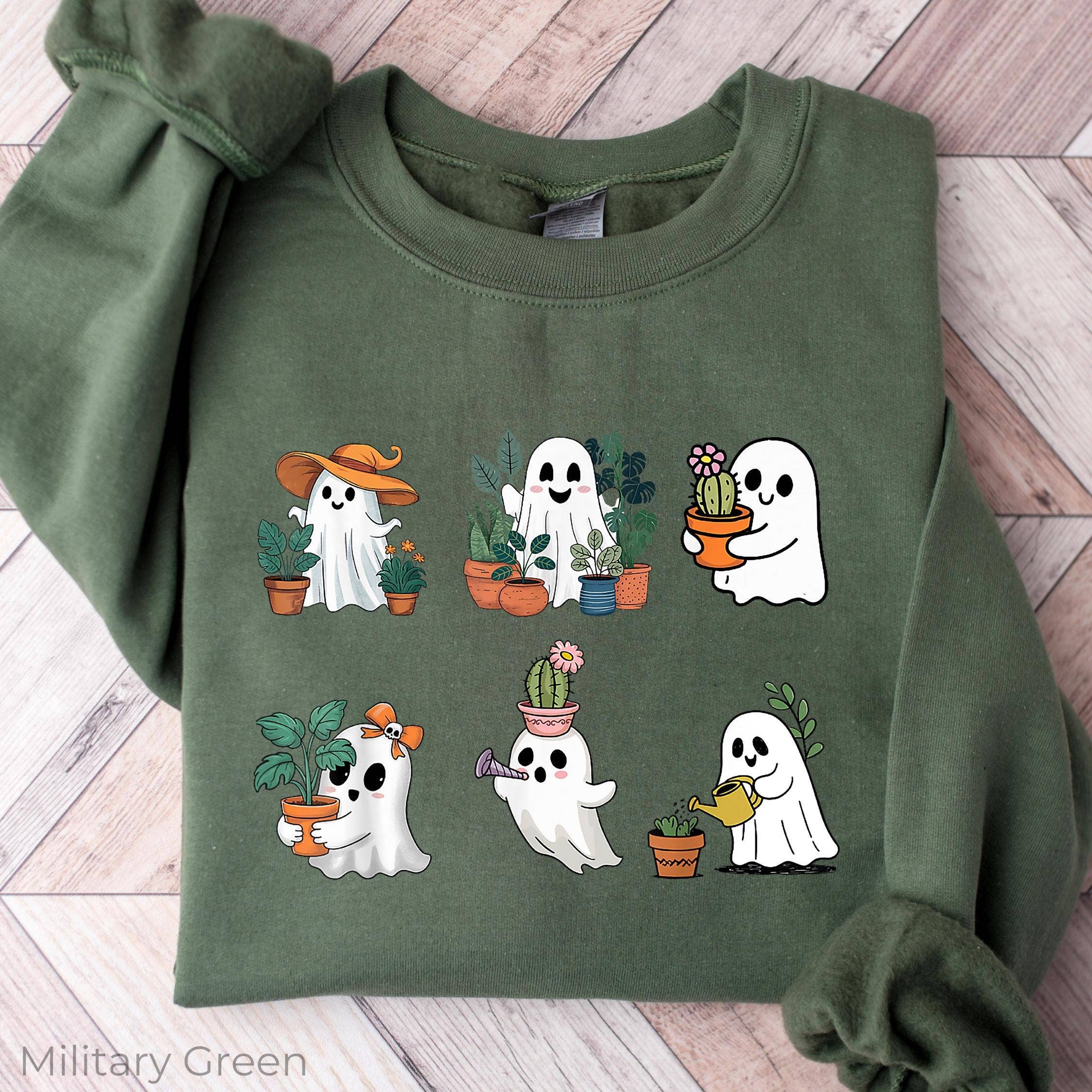 CVH DREAMY LTD - Wholesale Tunic - Women's - Ghost Plant Shirt, Crazy Plant Lady, Halloween Ghost Sweater2