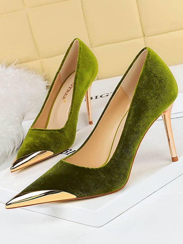 VividLux - Wholesale High Heels - Women's - Pointed-Toe Shallow Cut Split-Joint Pumps0