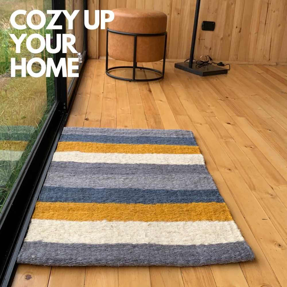 CoffeeRugs – wholesale Door mat – Gray & Yellow Stripes Indoor DoorMat6