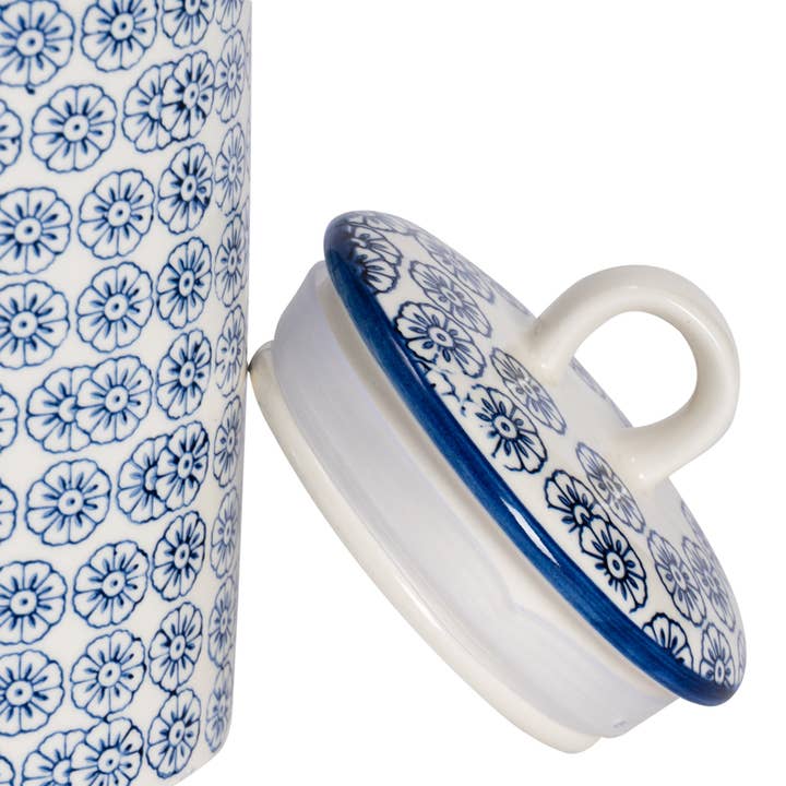 Rinkit Pty Ltd - Wholesale Canister - Nicola Spring Hand-Printed Kitchen Canister - Navy5