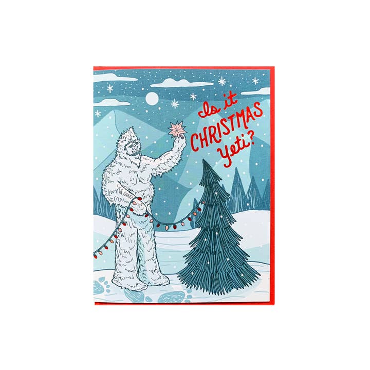 Biglietto natalizio Yeti per la vendita all'ingrosso da parte di Noteworthy Paper & Press
