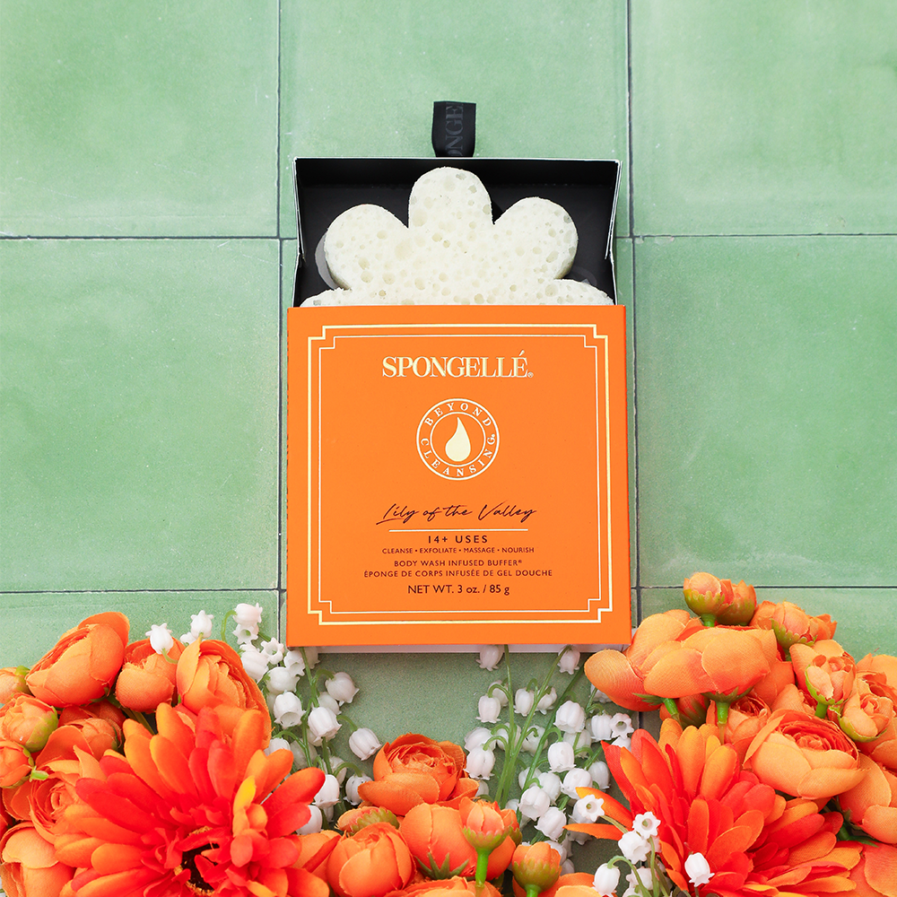 Spongellé | Valentines Day Gifts | Easter Gifts - Vente Éponges de bain - Lys de la Vallée Boîte de Fleurs | NOUVEAU | Bain & Corps | Propre0