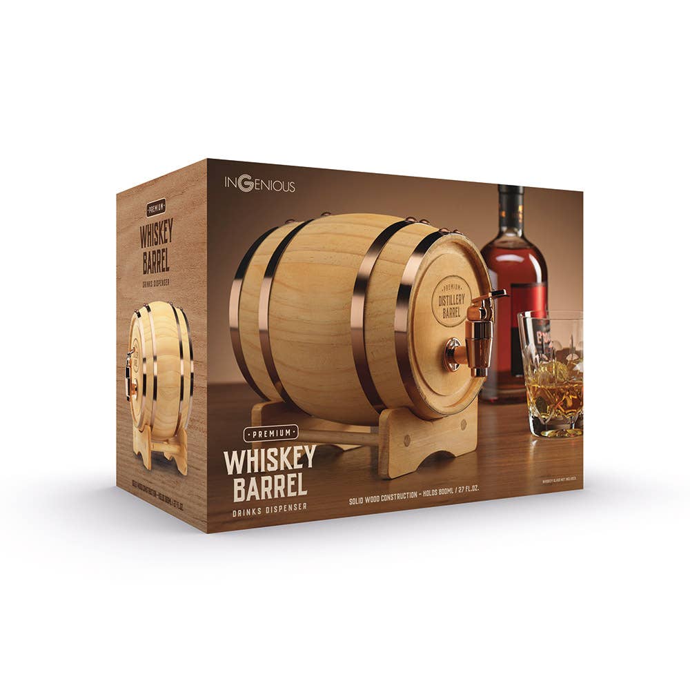 The Source Wholesale LTD - Wholesale Decanter - Wooden Keg Whiskey Barrel2