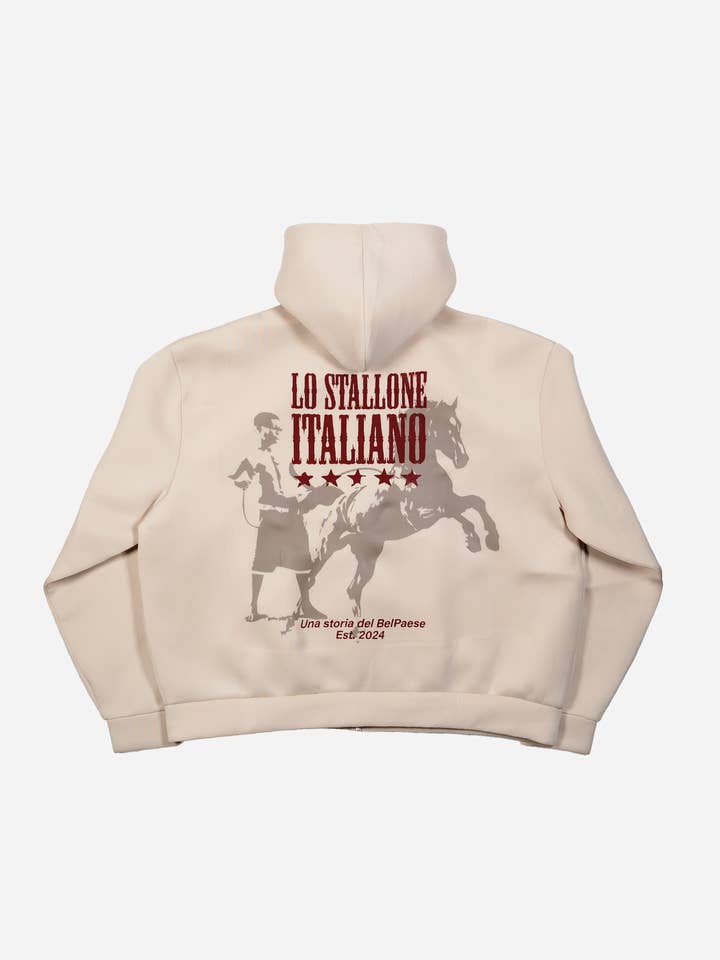 Blusão com capuz e fecho Knockout — pedra por atacado de Nero Ottico