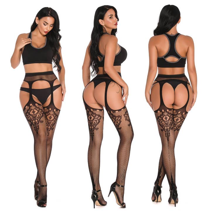 Kinky Pleasure - Vendita all'ingrosso Completino intimo - Donna - Body Pleasure - TL141 M/L - Body stocking sexy lingerie - confezione regalo di lusso - nero3