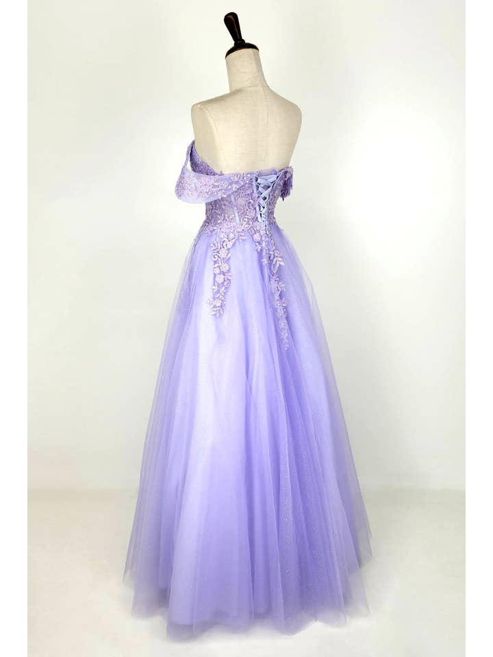 Chicas - Wholesale Gown - Women's - Off the Shoulder Long Dress With Corset C33647