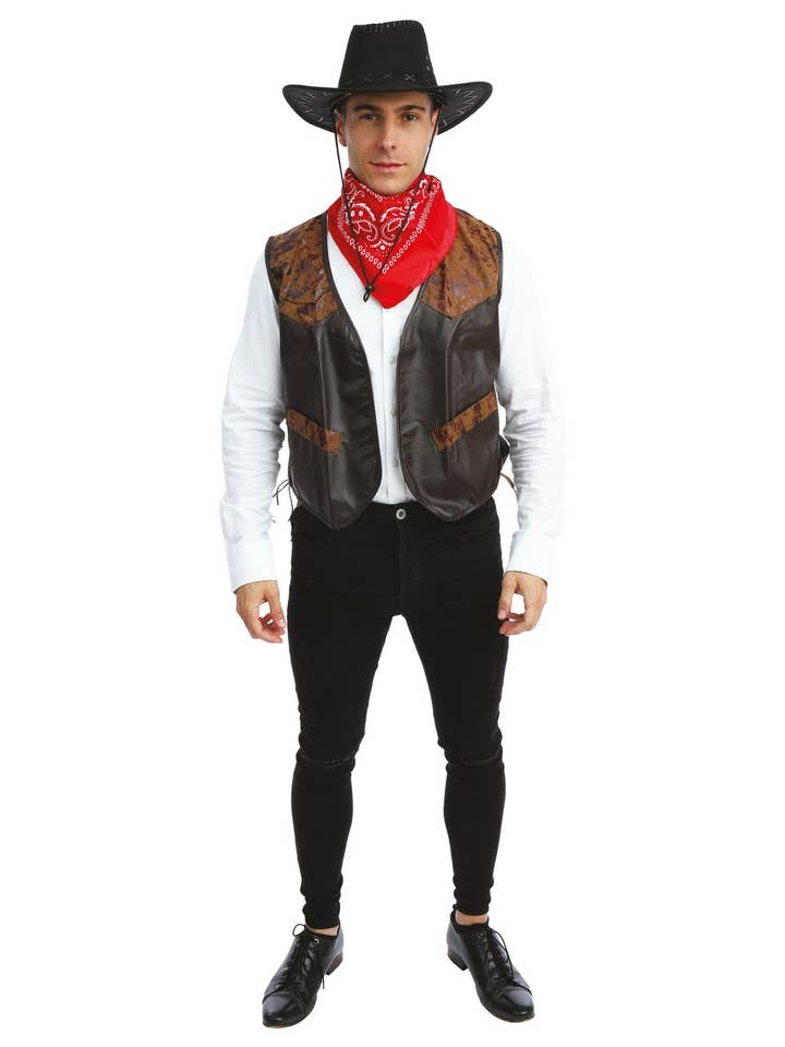 Gilet Sans Manche Cowboy - Adulte - Taille Unique pour la vente par P'tit Clown