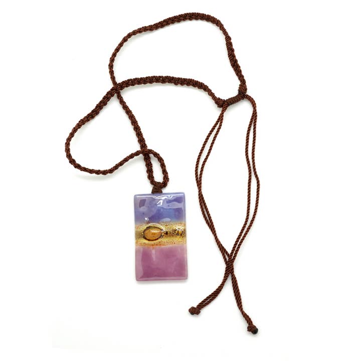 Dunitz & Company - Wholesale Pendant/Charm Necklace - Rectangle Glass Pendant Necklace - Handmade4