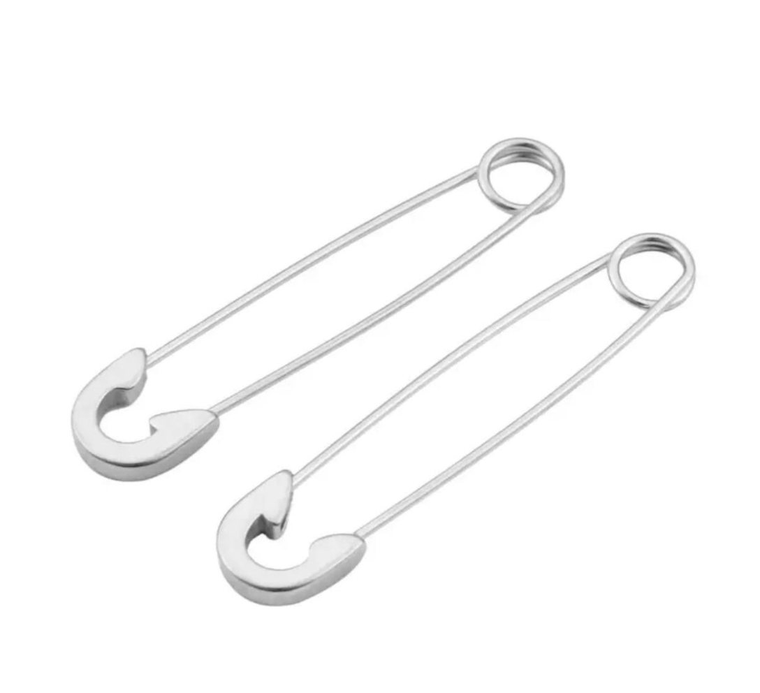 Emilie collection - Wholesale Dangle Earrings - Safety pin earrings silver0