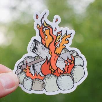 Round the Campfire Sticker for wholesale by Roam Wild Designs