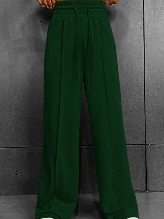 UNISHE - Wholesale Pants - Women's - Plain High Waist Wide Pants ZK6525