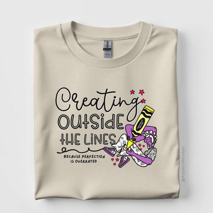 Kiiing & Co. Designs - Wholesale Screen Printed T-Shirt - Unisex - Creating Outside the Lines Tee6