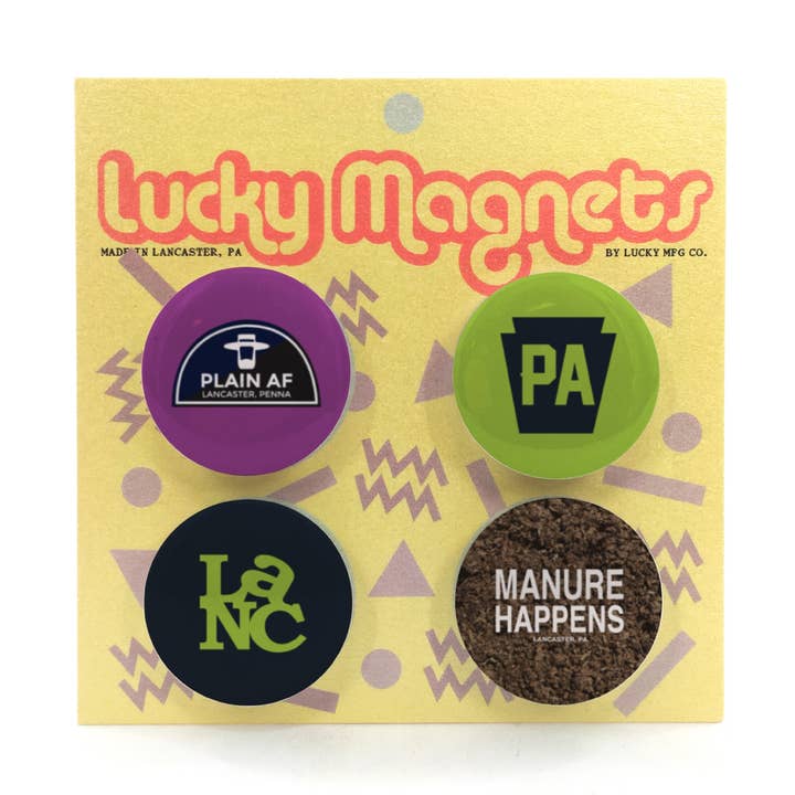 Botones magnéticos Lancaster || Juego de 4 | Pennsylvania para venta al por mayor de Lucky Mfg. Co.