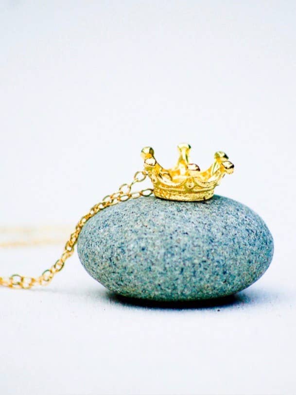 Crown Necklace Tiny Gold Crown Royals Queen King Fairy Crown for wholesale by Red Truck Designs