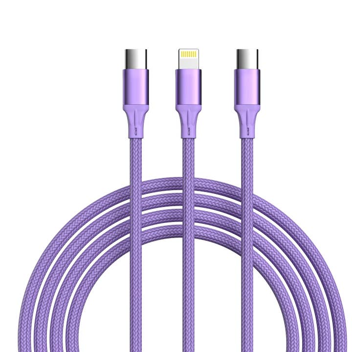 LAX Gadgets - Wholesale Charging Cable - 3-in-1 Cable For IPhone/Ipad & Android Devices - Retail Pack