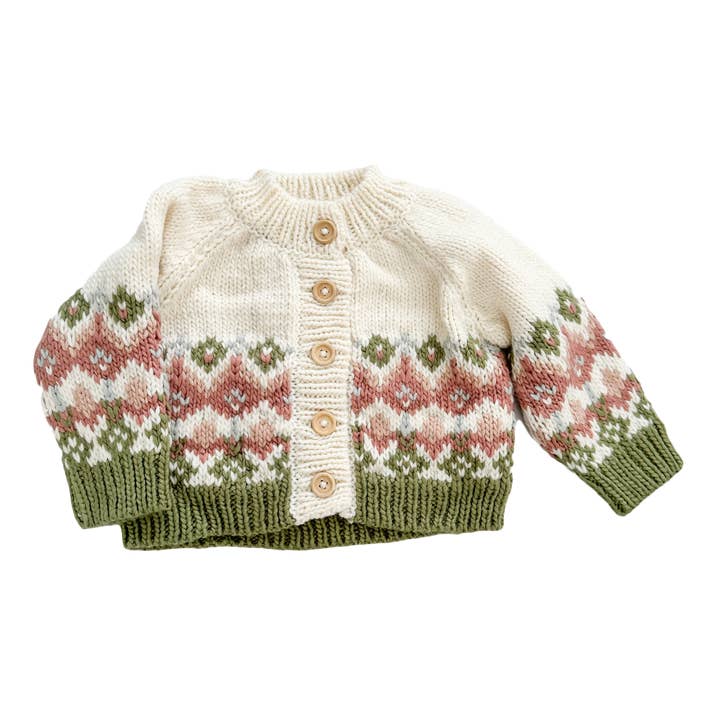 Fairisle-Strickjacke Pastell Kinderpullover Baby Mädchen Kleidung für den Großhandel von The Blueberry Hill