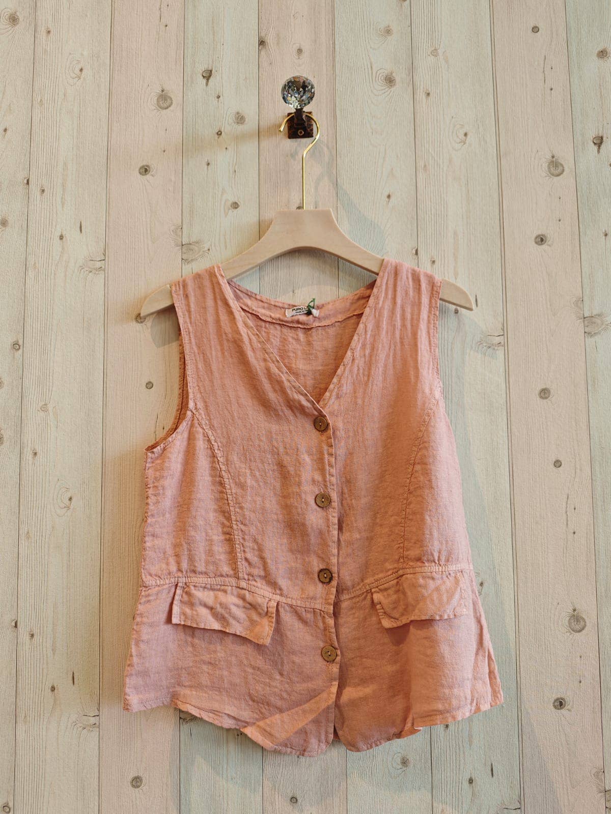 Linen & More - Wholesale Outerwear Vest - Women's - REF 17404 100% LINEN VEST5