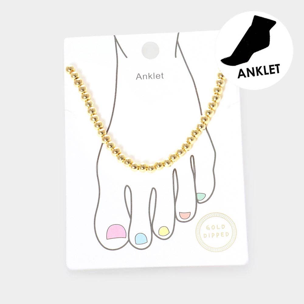 Sensibling Corp. - Wholesale Anklet - Gold Dipped Metal Ball Anklet0