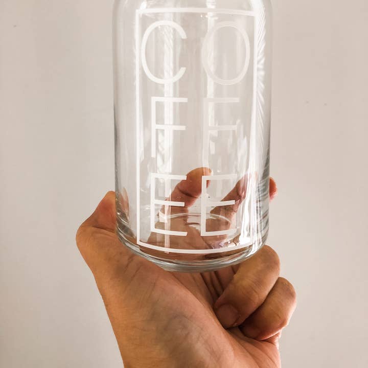 Custom Design Glass Coffee Can - Teacher & Friend Gift for wholesale by Made by Dom Designs