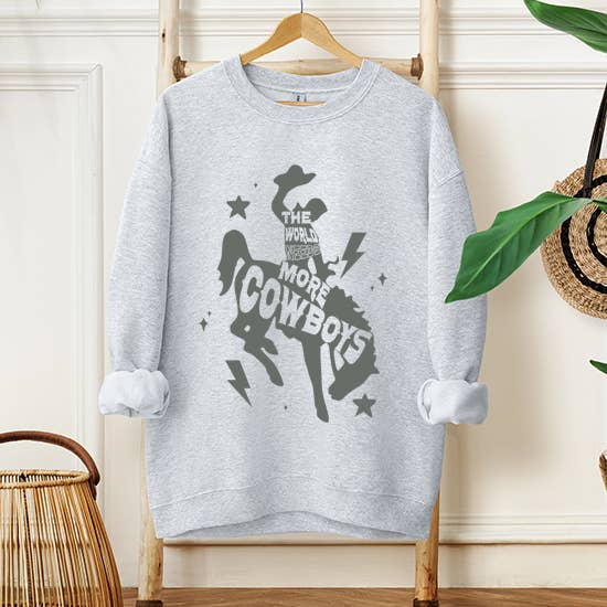 LaLaSista - Vente Sweat-shirt à imprimés – femme - LE MONDE A BESOIN DE PLUS DE SWEAT-SHIRTS DE COWBOY1