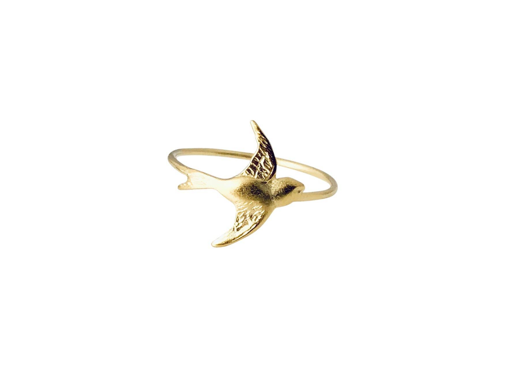 Modern Opus – wholesale Cocktail/statement ring – Gold Plated Brass Bird Cocktail Ring, Size 6.5