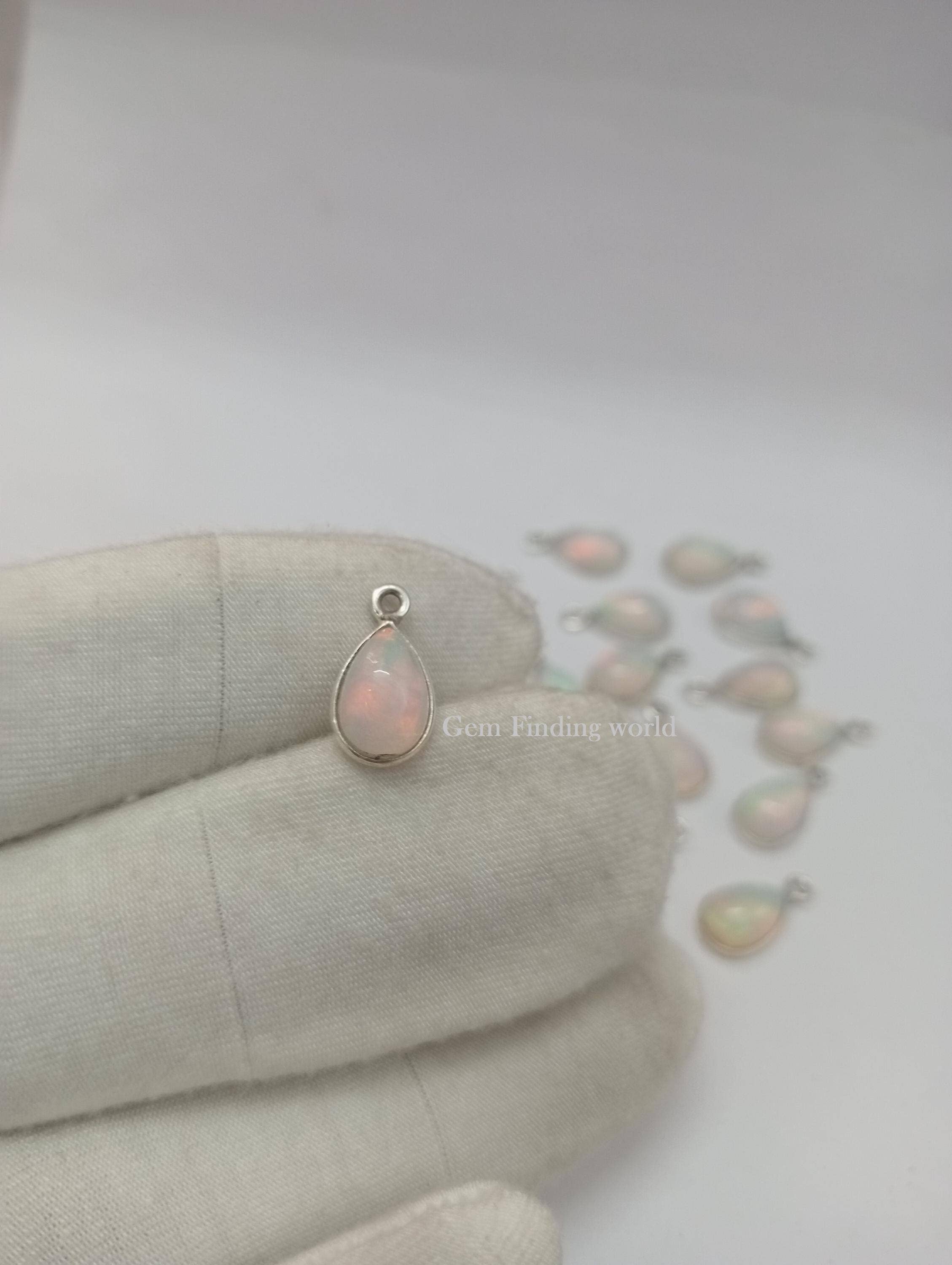 Rishi Jewelry – wholesale Individual charm/pendant – Ethiopian Opal Gemstone Charm Pendant Silver Connector6