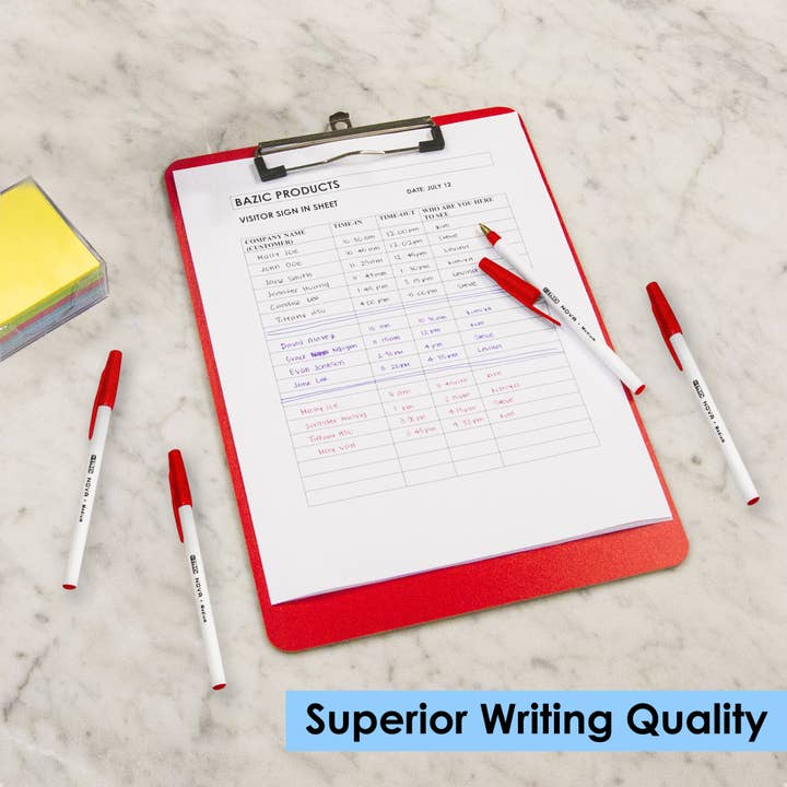 BAZIC Products - Wholesale Pen - Nova (12/Pack) Red Color Stick Pen