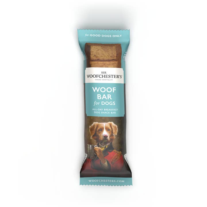 Woof Bar Dog Snack · All Day Breakfast Flavour Dog Snack Bar for wholesale by Sir Woofchester’s