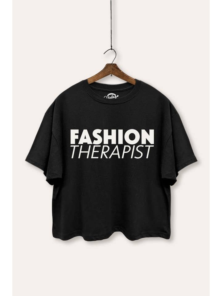 TOP CURTO GRÁFICO BOXEY TERAPEUTA DE MODA por atacado de PINK NABI