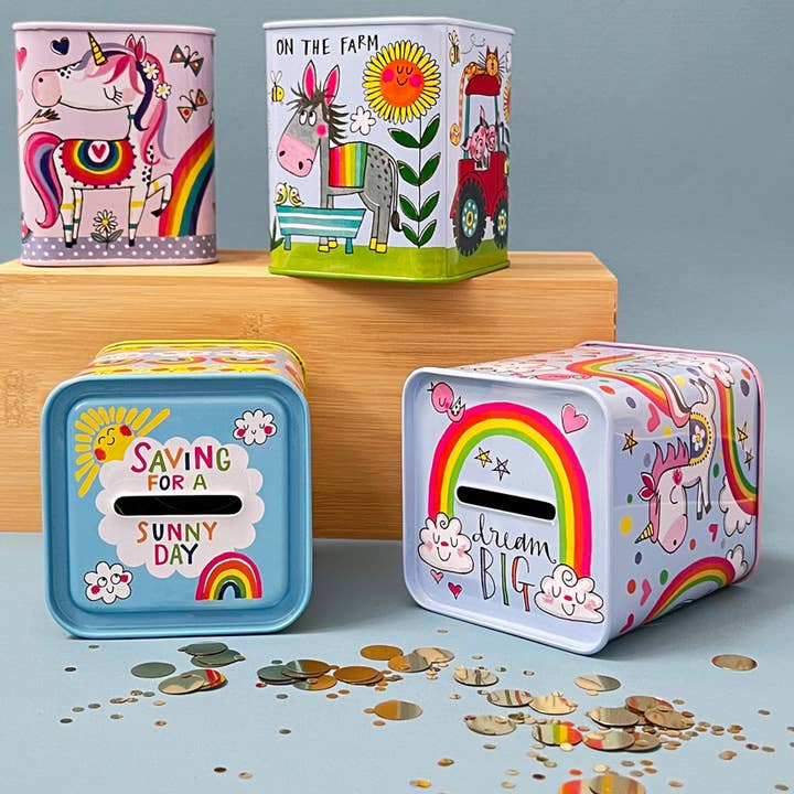 Rachel Ellen Designs – wholesale Money/piggy bank – Child & baby – Money Box - Farmyard1