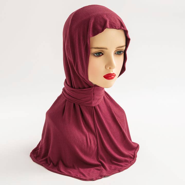 ACCITY - Wholesale Hijab - Women's - COTTON HIJAB THREE BUTTON TIE PULLOVER SCARF_CWASC24293