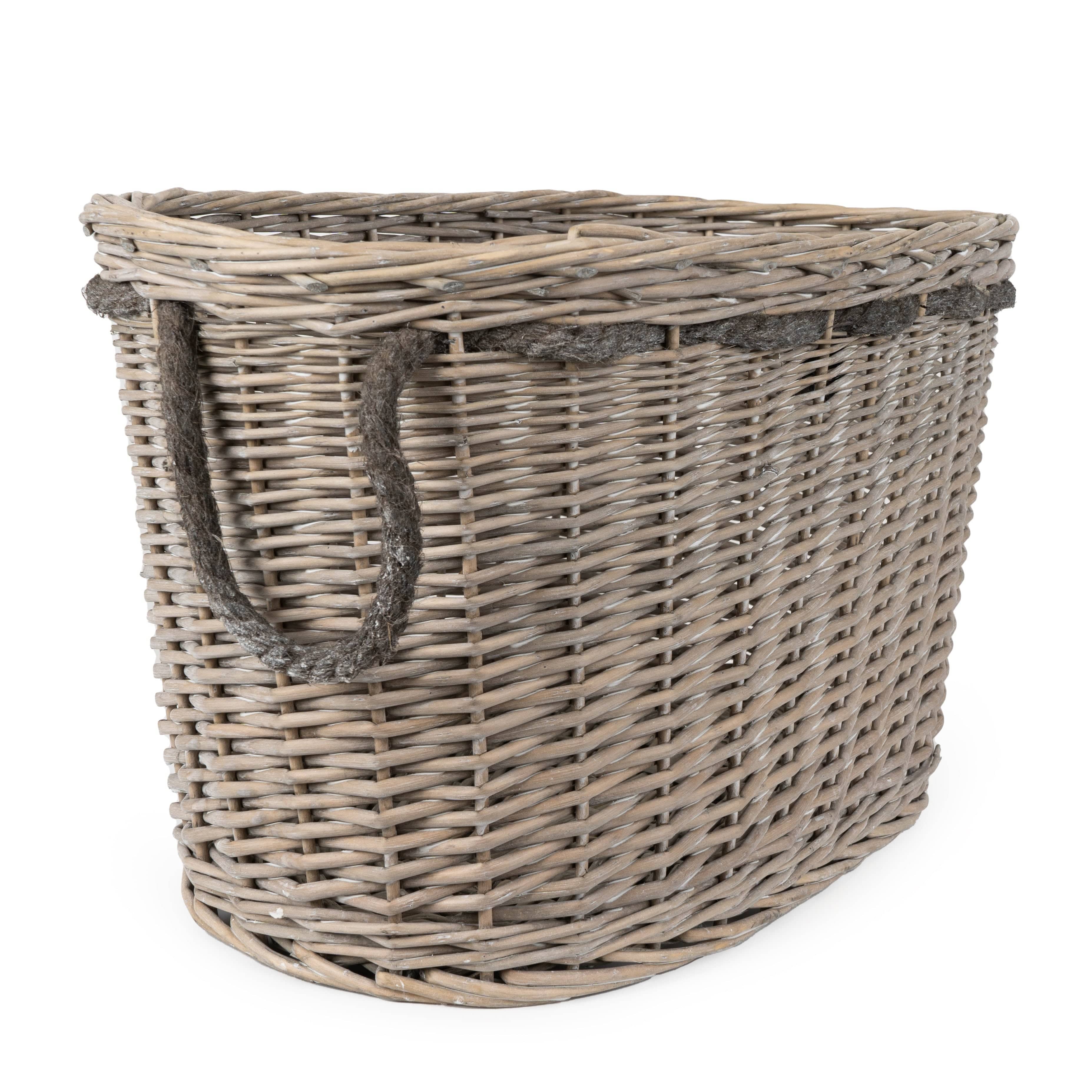 Candlelight Products Ltd – wholesale Basket – Oval log basket - Grey 3PK1