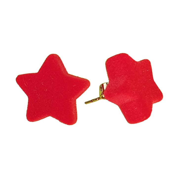 BRINCOS ESTRELA DE VELUDO VERMELHO por atacado de Smartever Srl
