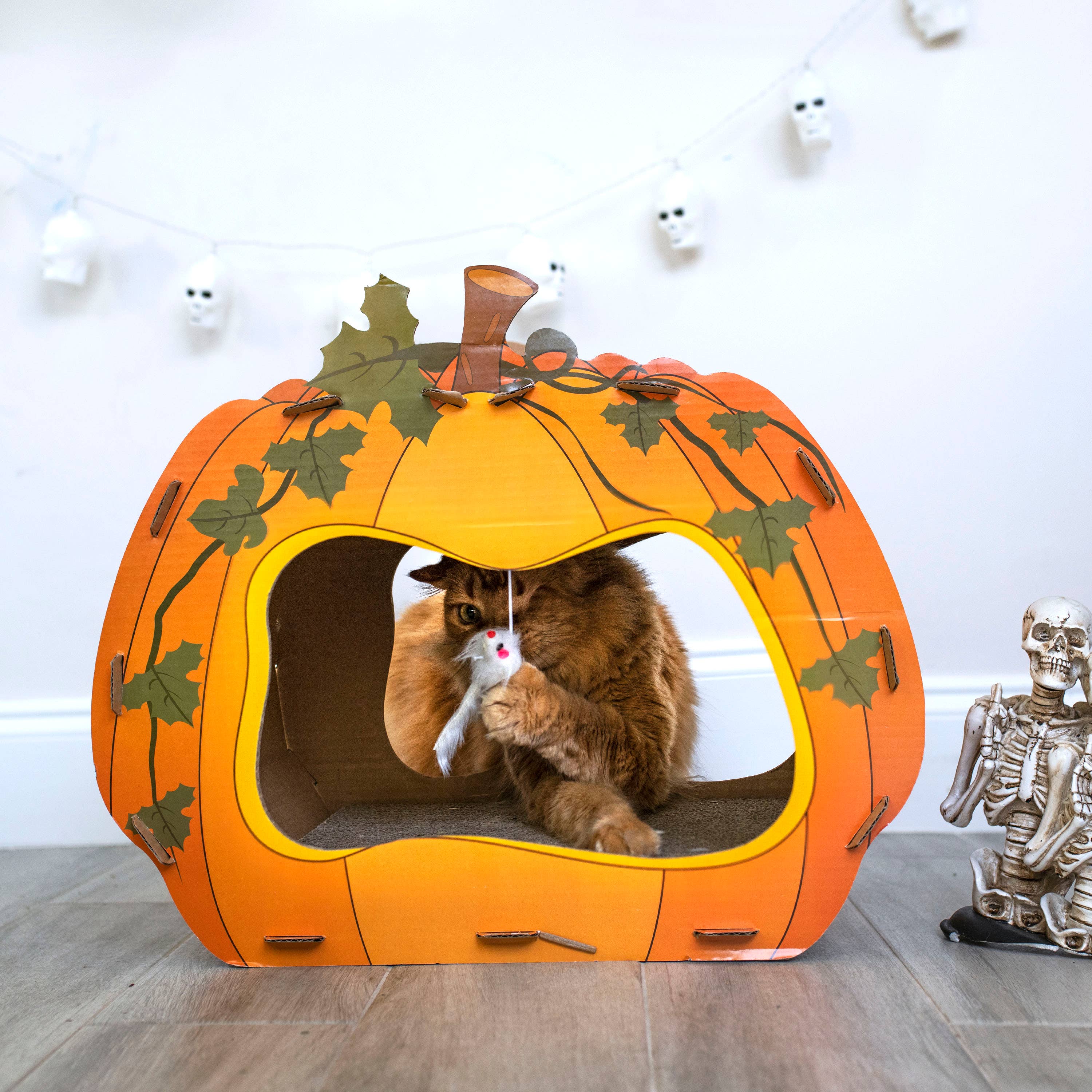 Midlee Designs – wholesale Kattkliare - Katt – Midlee Halloween pumpa katt skrapare hus3