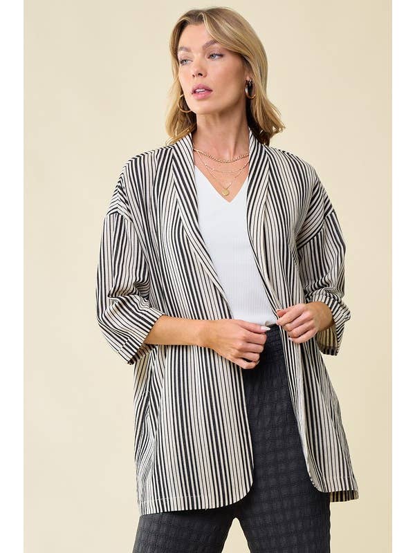Doe and Rae - Wholesale Jacket - Women's - Linen Stripe Jacket - 10406J6