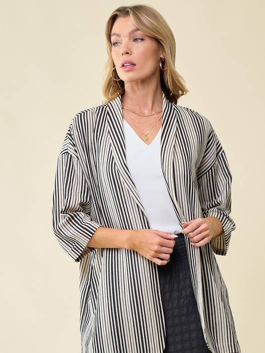 Veste à rayures en lin - 10406J pour la vente par Doe and Rae