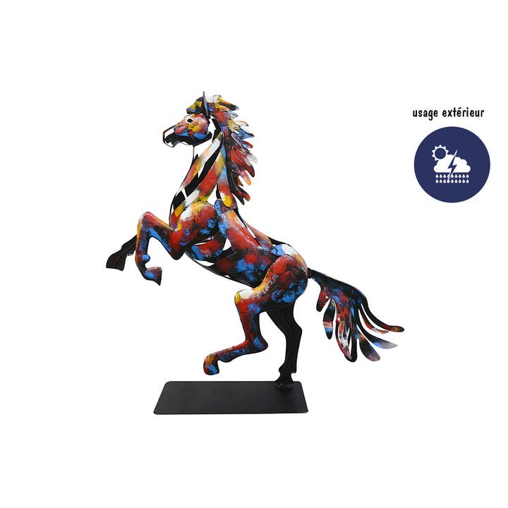 SD1201 - Scultura Metallo Cavallo Impennato 125 cm - Pigmento per la vendita all'ingrosso da parte di Socadis