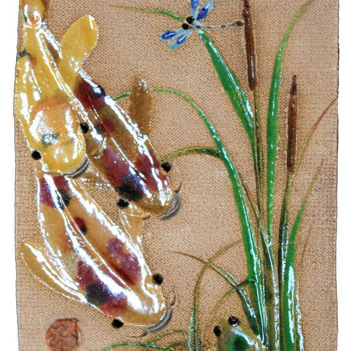 Mad Monk Art – wholesale Wall tile – Cat Tails Ceramic Decorative Wall Hanging Tile