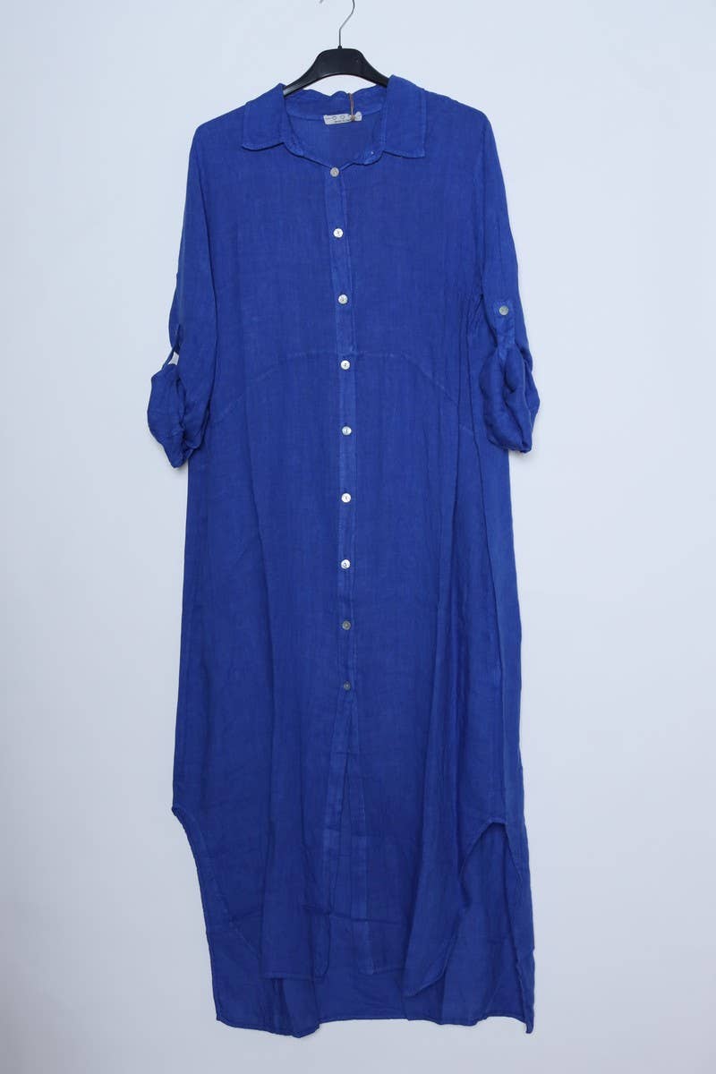 LÉA & LUC - Wholesale Dress - Women's - Long shirt dresses in 100% Linen REF. 14845