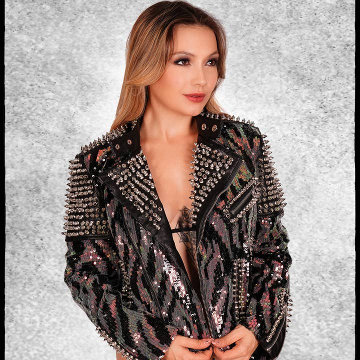 Studded Jacket with Sequins for wholesale by Western Fashion